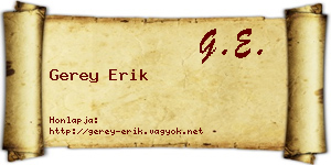 Gerey Erik névjegykártya